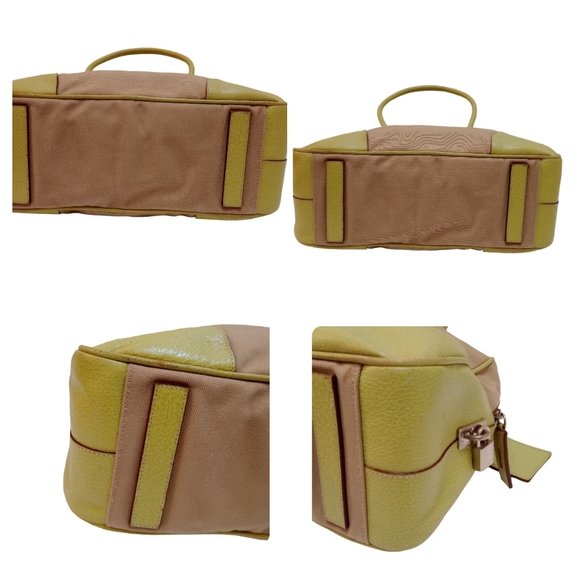 PRADA Tote Bag Shoulder Bowling Beige × Yellow Canvas Leather - Picture 9 of 17